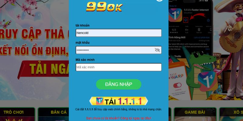 Đăng nhập 99OK - Bắt đầu trải nghiệm loạt game hấp dẫn 2026 2 Truy cập đường link chính thức để đăng nhập 99OK an toàn